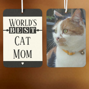 Best cat mum add photo black car air freshener