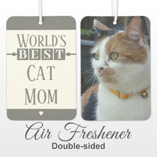 Best cat mum add photo grey car air freshener