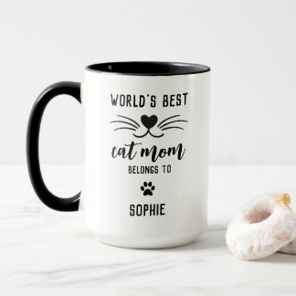 Best Cat Mum Belongs To Custom Name Cat Lover Mug
