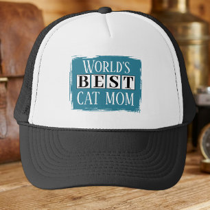 Best cat mum black blue trucker hat