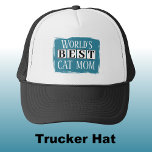 Best cat mum black blue trucker hat<br><div class="desc">Celebrate the world's best cat mum with this stylish trucker hat! Perfect for animal lovers who proudly wear their feline-loving hearts on their sleeves (or heads!). Whether you're out running errands, hitting the park, or just hanging out with your fur babies, this hat keeps you cool and shows off your...</div>