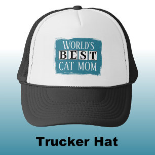 Best cat mum black blue trucker hat