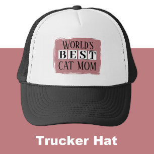 Best cat mum black dusty rose trucker hat