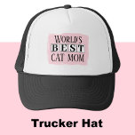 Best cat mum black pink trucker hat<br><div class="desc">Celebrate the world's best cat mum with this stylish trucker hat! Perfect for animal lovers who proudly wear their feline-loving hearts on their sleeves (or heads!). Whether you're out running errands, hitting the park, or just hanging out with your fur babies, this hat keeps you cool and shows off your...</div>