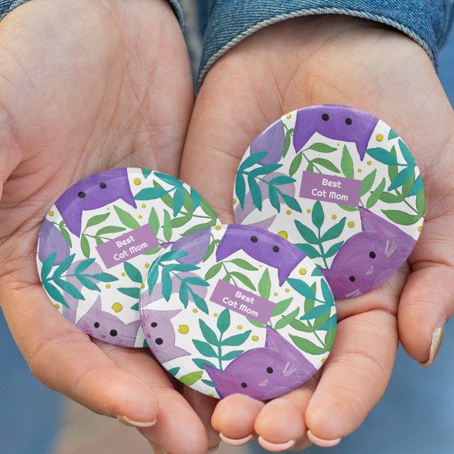  Best cat mum Cats and branches 7.5 Cm Round Badge (Creator Uploaded)