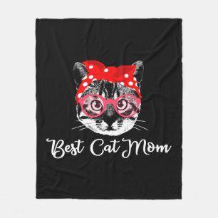 Best Cat Mum Cats Women Cat Mum Motif Fleece Blanket
