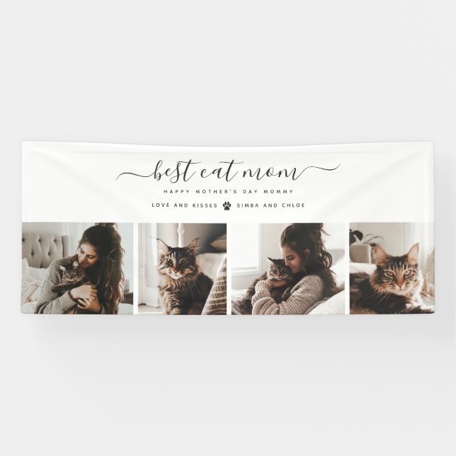 Best Cat Mum: Custom Mother's Day Cat Photo Banner (Horizontal)