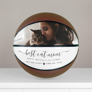 Best Cat Mum: Custom Mother's Day Cat Photo Basketball