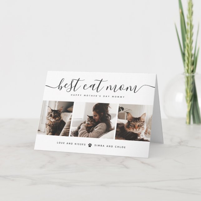 Best Cat Mum: Custom Mother's Day Cat Photo Card (Front)