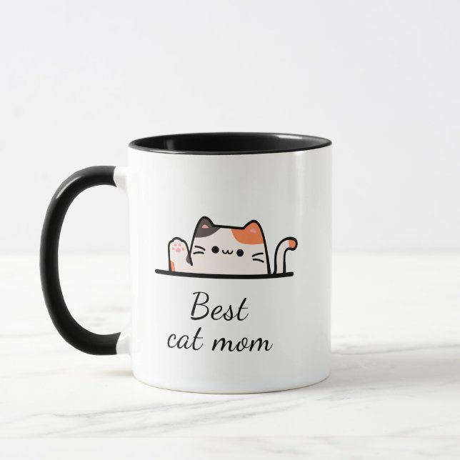 Best cat mum custom script Mug (Left)