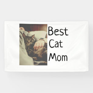 Best cat mum dad add cat photo name gift template banner