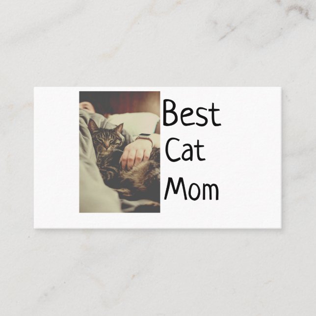 Best cat mum dad add cat photo name gift template  business card (Front)