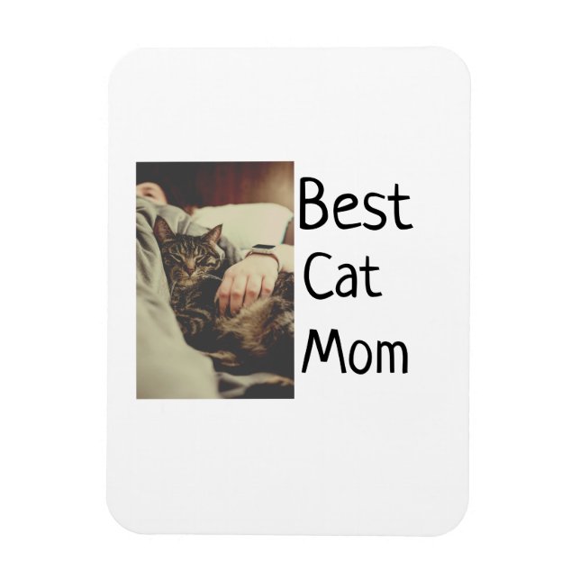 Best cat mum dad add cat photo name gift template  magnet (Vertical)