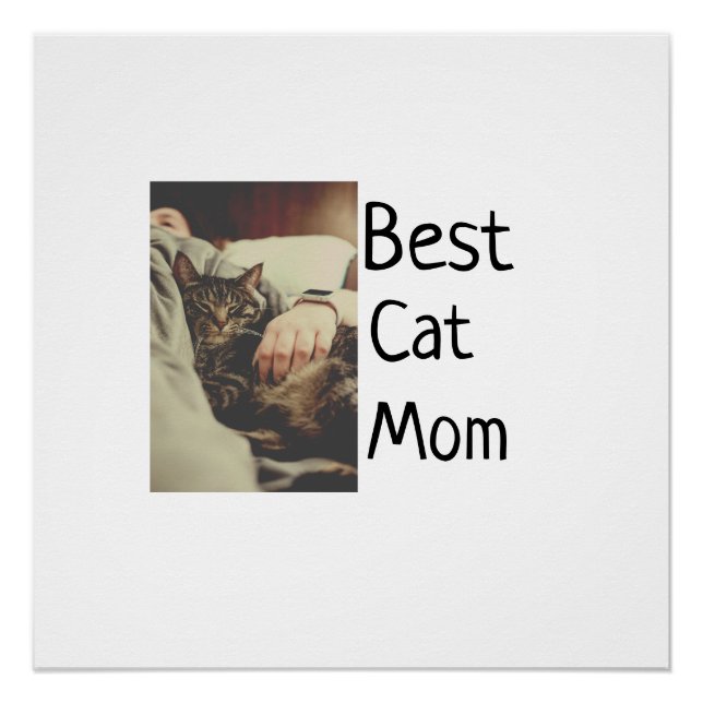 Best cat mum dad add cat photo name gift template  poster (Front)