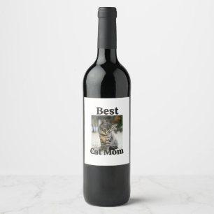 best cat mum dad parent pet photo kitten grandma p wine label