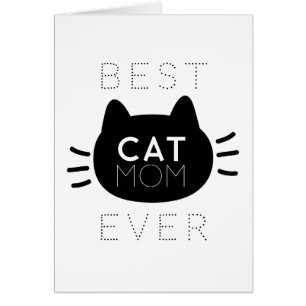 Best Cat Mum Ever Black Cat Face Mother's Day Card