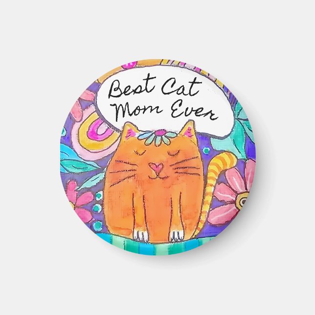 Best Cat Mum Ever Cat Gift Sticker Magnet (Front)