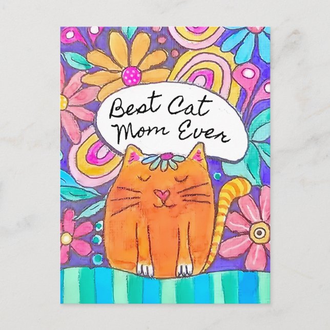 Best Cat Mum Ever Cat Lover Postcard (Front)