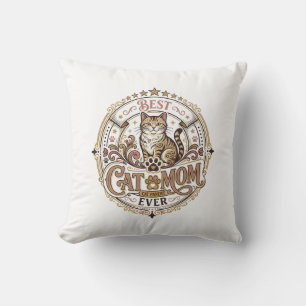 Best Cat Mum Ever Cat Mum Dad Parent Vintage Vecto Cushion