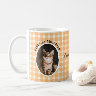 Best Cat Mum Ever Custom Funny Cute 2 Pet Photos  Coffee Mug
