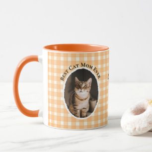 Best Cat Mum Ever Custom Funny Cute 2 Pet Photos Mug