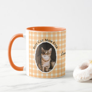 Best Cat Mum Ever Custom Funny Cute 2 Pet Photos Mug