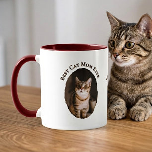 Best Cat Mum Ever Custom Funny Cute 2 Pet Photos Mug