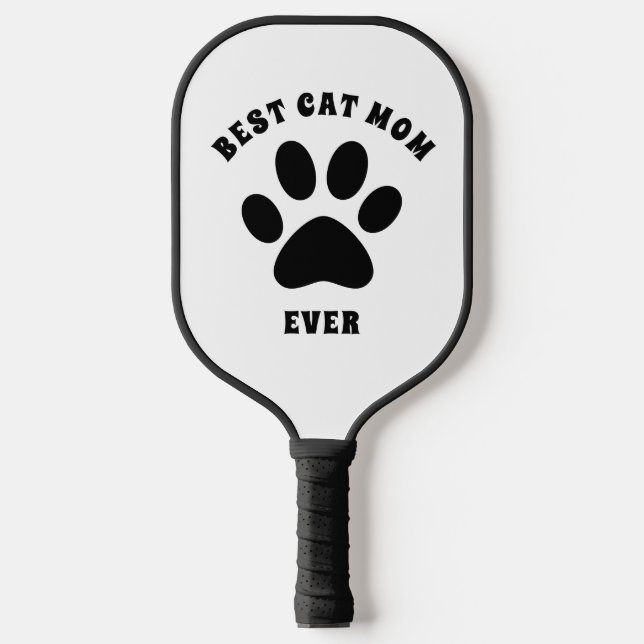 Best Cat Mum Ever Custom Text Personalised Pickleball Paddle (Front)