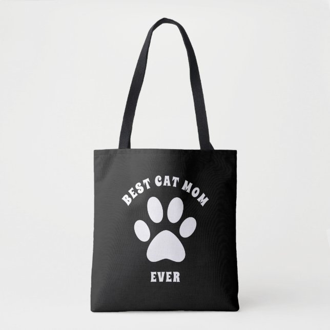 Best Cat Mum Ever Custom Text Personalised Tote Bag (Front)
