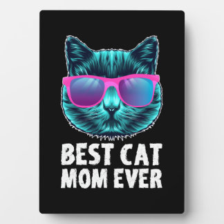 Best Cat Mum Ever Cute Funny Glasses Plaque