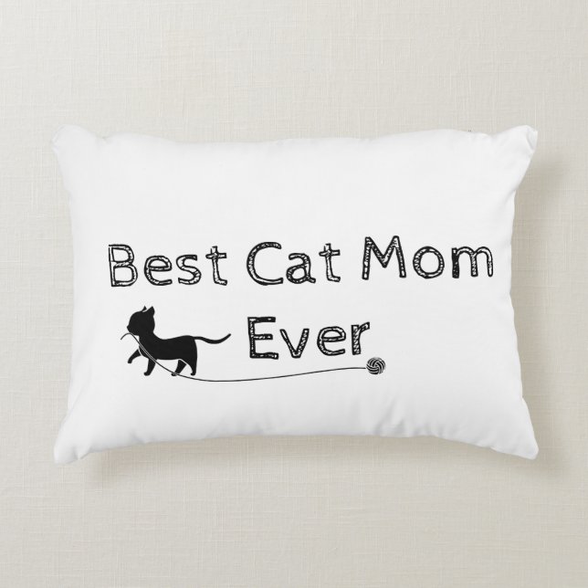Best Cat Mum Ever Decorative Cushion (Front)