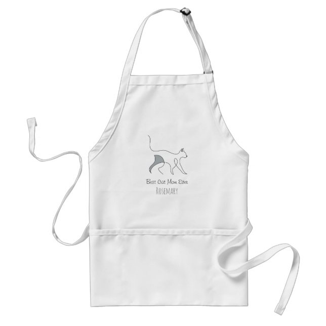 Best Cat Mum Ever Elegant Timeless Personalised Standard Apron (Front)