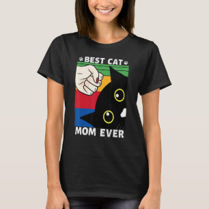 Best Cat Mum Ever Fist Bump Cat Vintage Mother's T-Shirt