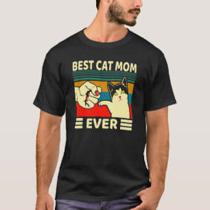 Best Cat Mum Ever Fist Bump girls Vintage Cat Mam T-Shirt