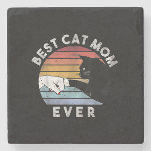 Best Cat Mum Ever Funny Cat Mum Gift Stone Coaster