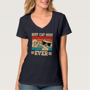 Best Cat Mum Ever Funny Cat Retro Vintage Cat Love T-Shirt