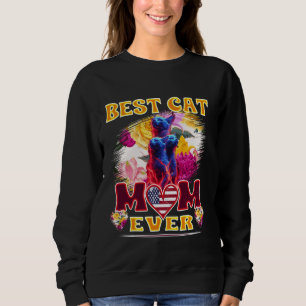 Best Cat Mum Ever Funny Vintage Retro Siamese for Sweatshirt