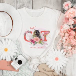 Best Cat Mum Ever Furry Kitten Happy Mother Day  T-Shirt