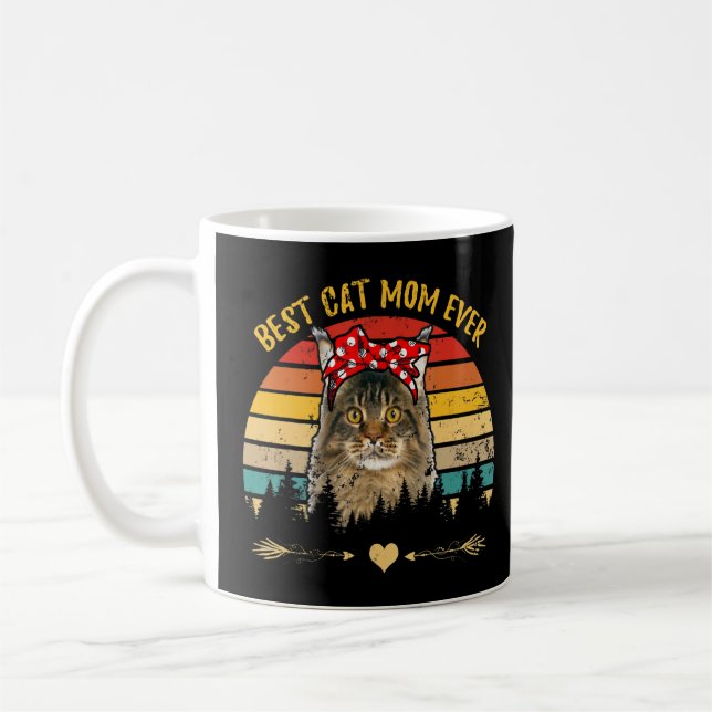 Best Cat Mum Ever Happy Mother S Day Maine Coon Ca Coffee Mug (Left)