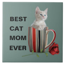 Best Cat Mum Ever kitten coffee mug flower modern