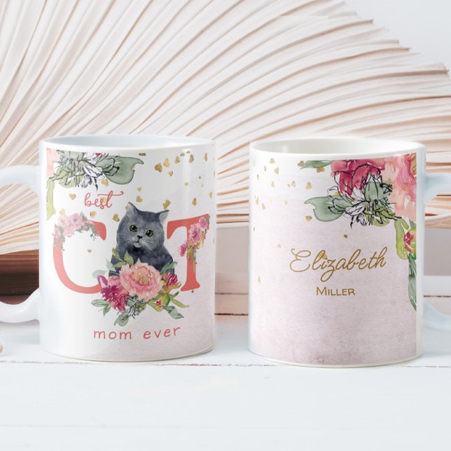 Best Cat Mum Ever Kitten Illustration Mother Day Coffee Mug (Creator Uploaded)