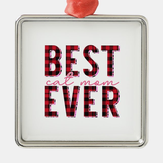 Best Cat Mum Ever Metal Tree Decoration (Front)