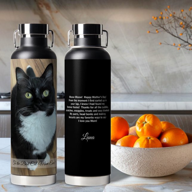 Best Cat Mum Ever Mother’s Day Card Water Bottle (Creator Uploaded)