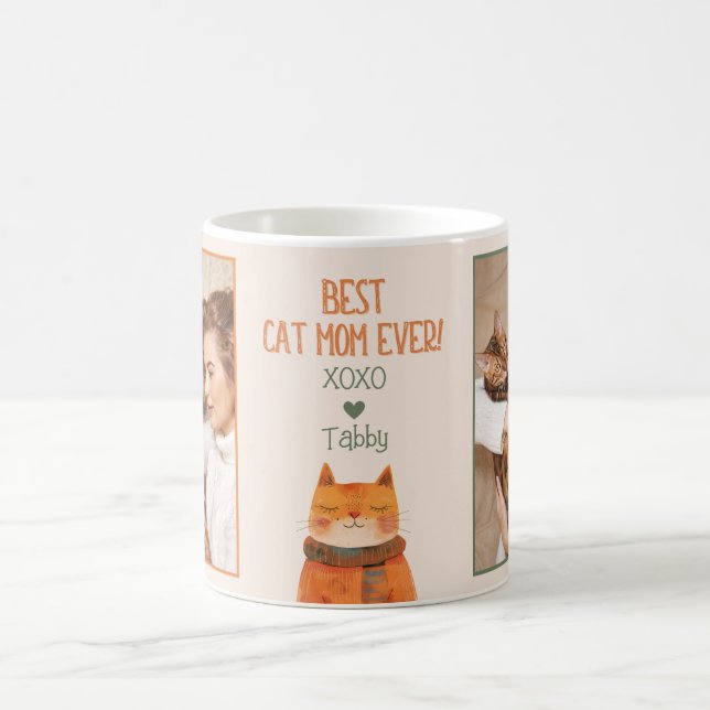 Best Cat Mum Ever Mother's Day Pet Photo  Coffee Mug (Center)