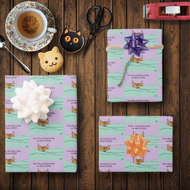 Best Cat Mum Ever! Mother's Day Wrapping Paper Sheet (Creator Uploaded)
