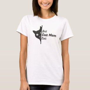 Best Cat Mum Ever Peeking Cat T-Shirt