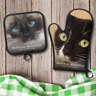 Best Cat Mum Ever Photo Oven Mitt & Pot Holder Set