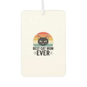 Best Cat Mum Ever Retro Cat Face Vintage Design_1 Car Air Freshener