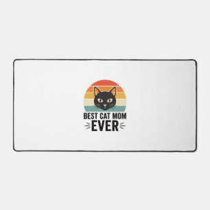 Best Cat Mum Ever Retro Cat Face Vintage Design_1 Desk Mat