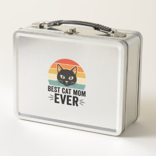 Best Cat Mum Ever Retro Cat Face Vintage Design_1 Metal Lunch Box